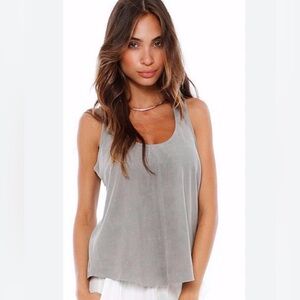 PARKER Leather Relaxed-Fit Tank Top
